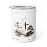 Coffee Mug — "Coffee With Purpose" Insulated 10oz Christian Travel Tumbler