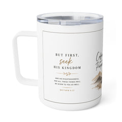 Coffee Mug — "Coffee With Purpose" Insulated 10oz Christian Travel Tumbler