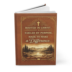 Christian Hardcover Journal — "Rooted in Christ / Christian Coffee" Inspirational Notebook