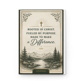 Christian Hardcover Journal – "Rooted in Christ. Fueled by Purpose. Made to Make a Difference."