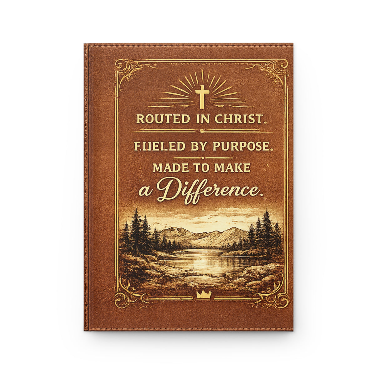 Christian Hardcover Journal — "Rooted in Christ / Christian Coffee" Inspirational Notebook