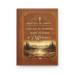 Christian Hardcover Journal — "Rooted in Christ / Christian Coffee" Inspirational Notebook