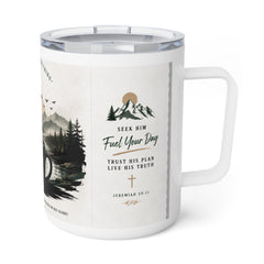 Christian Insulated Coffee Mug – "Faith Fuels Everything" 10oz