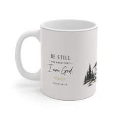 Christian Mug - "Be Still and Know That I Am God" 11oz Bible Verse Coffee Cup