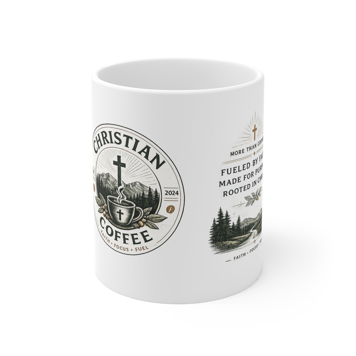 Christian Coffee Mug — Rustic Faith & Scripture Coffee Cup (11oz)
