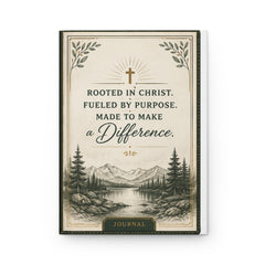 Christian Hardcover Journal – "Rooted in Christ. Fueled by Purpose. Made to Make a Difference."